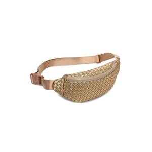 NEW SOL AND SELENE women's aim high woven neoprene belt bag in gold